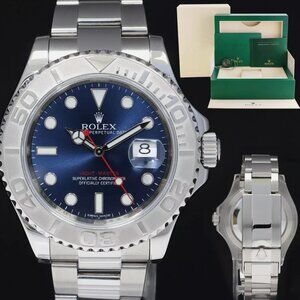 Mens' Blue Rolex Platinum 40mm Watch
